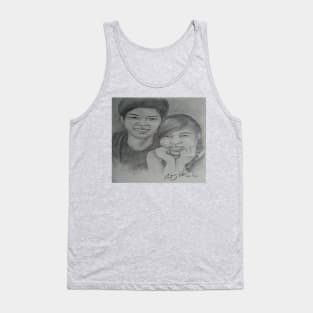 Boy and Girl Pencil Drawing Tank Top